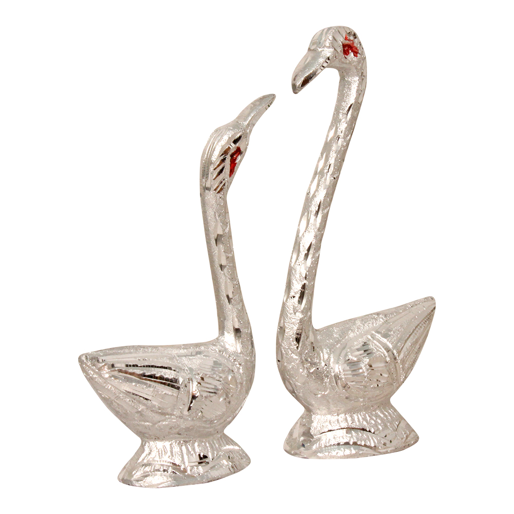 Aluminium Pair of Kissing Duck Figurine 5.5 Inch