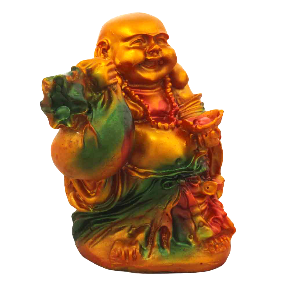 Standing Laughing Buddha Sculpture 3.5 Inch
