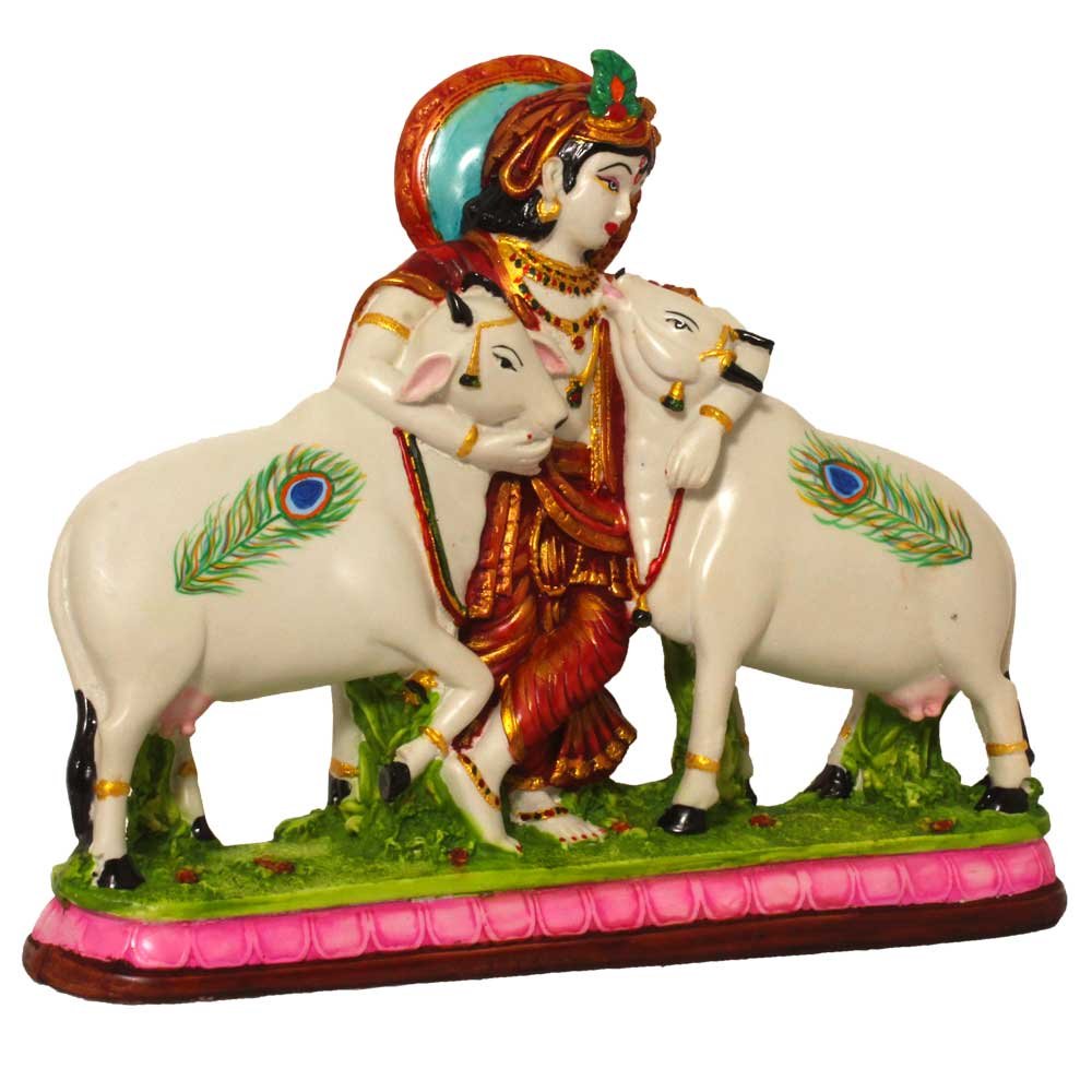 Lord Krishna With Cow Showpiece 12 Inch ( 30.5 cm )