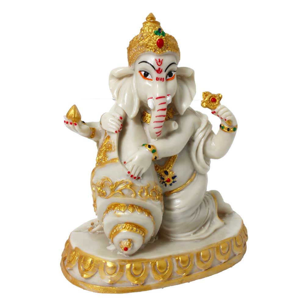 God Ganapati With Sankha Sculpture 6.5 Inch