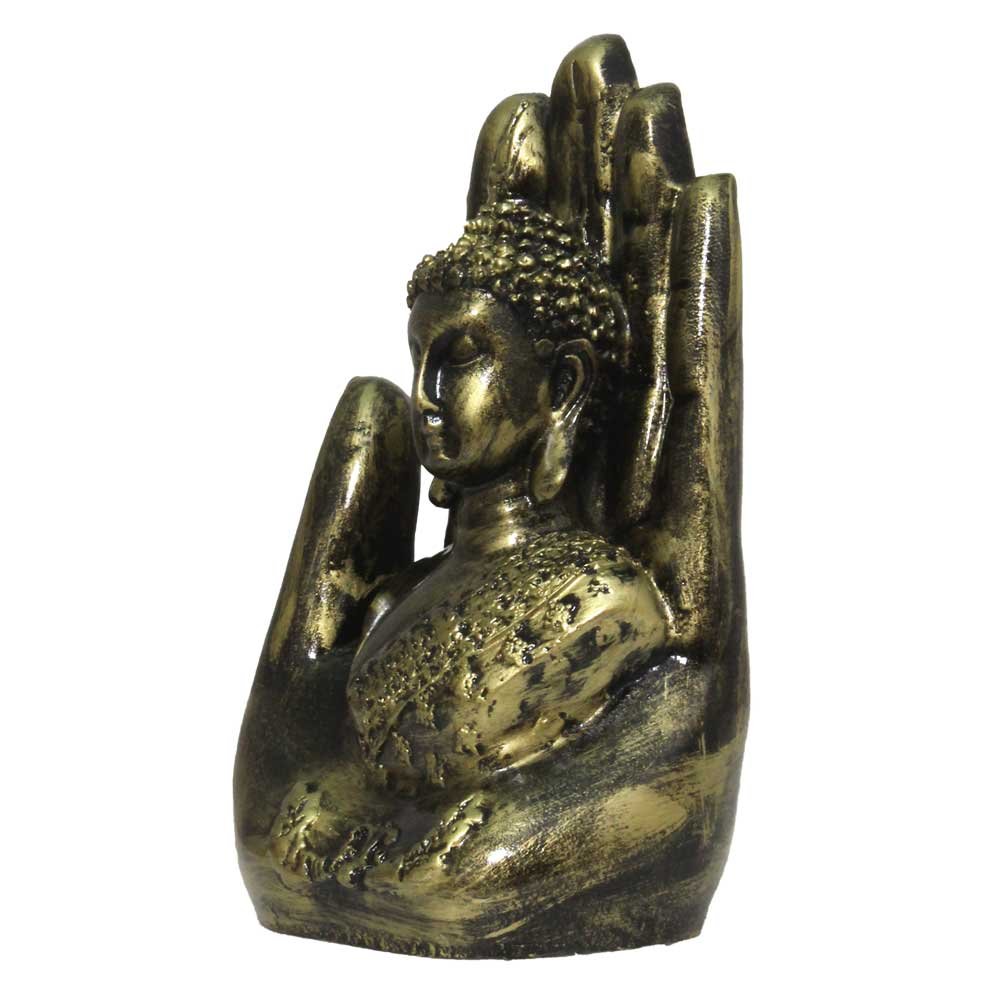 Buddha on Hand Handicraft Statue 7 Inch ( 18 cm )