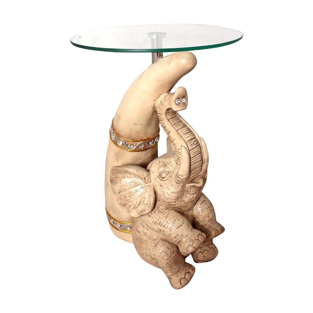 Elephant Teeth Glass Table Showpiece 23.5 Inch ( 60 cm )