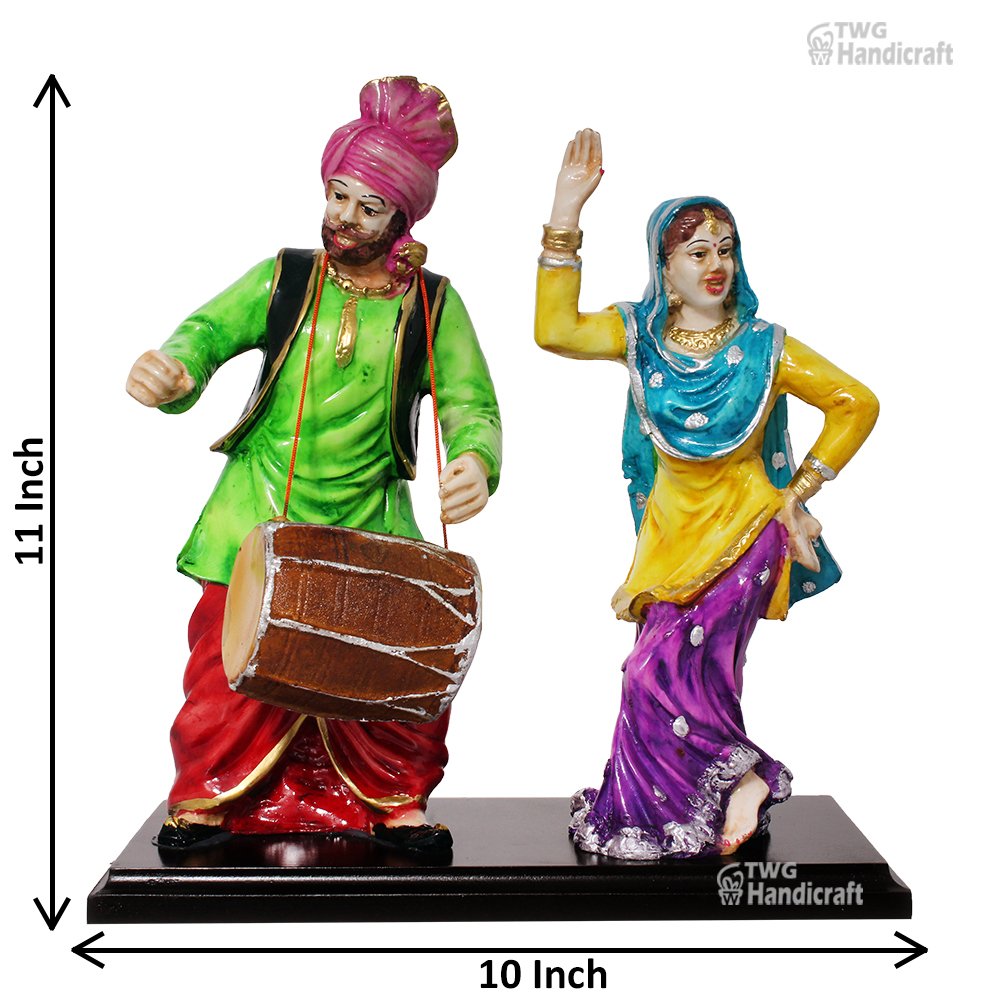 Indian Cultural Statue Manufacturers in Meerut Bhangra Party Group Showpiece