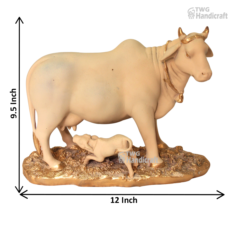 Kamdhenu Cow and Calf Statue Manufacturers in India | Cow Statue Lowes