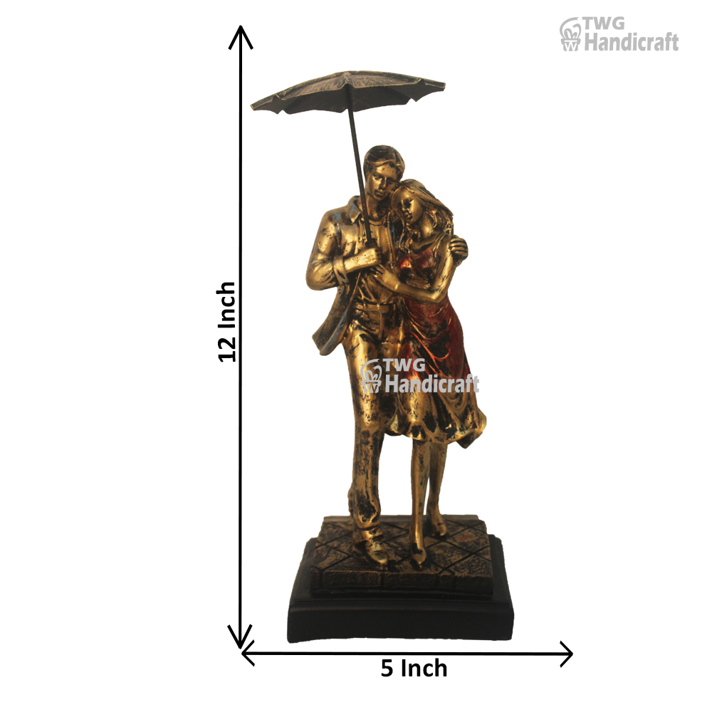 Polyresin Couple Figurine Statue Suppliers in Delhi | Umbrella Couple Factory Rate