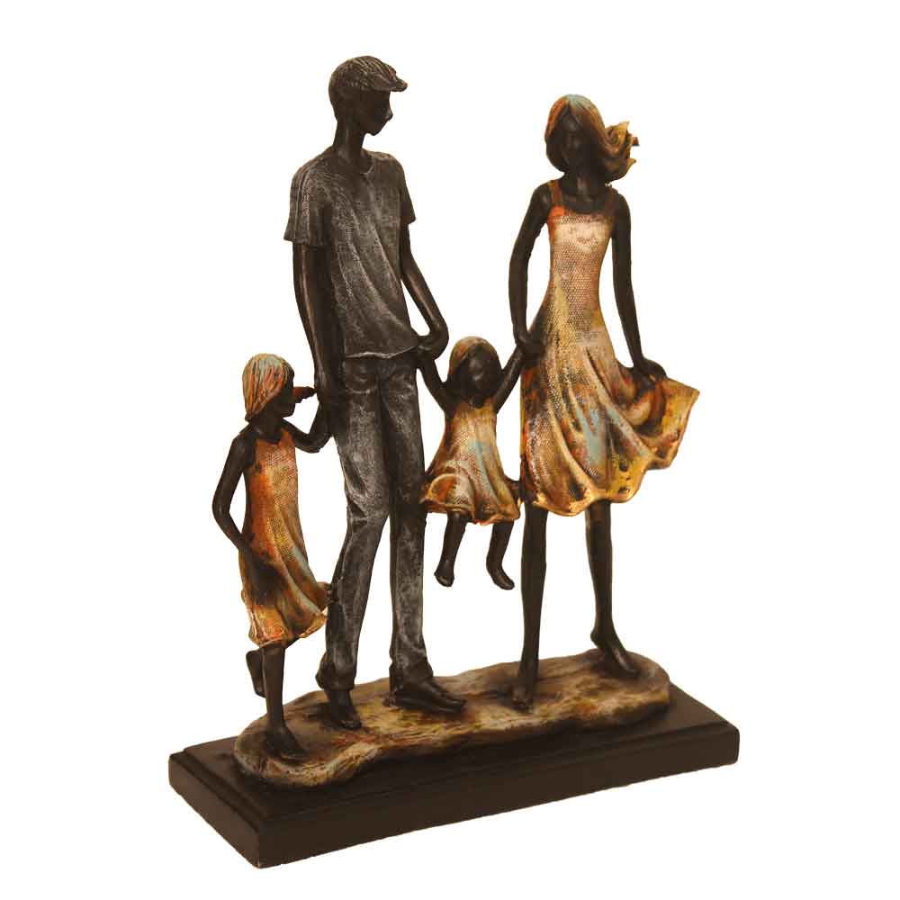 Couple With Family Sculpture Showpiece 10.5 Inch