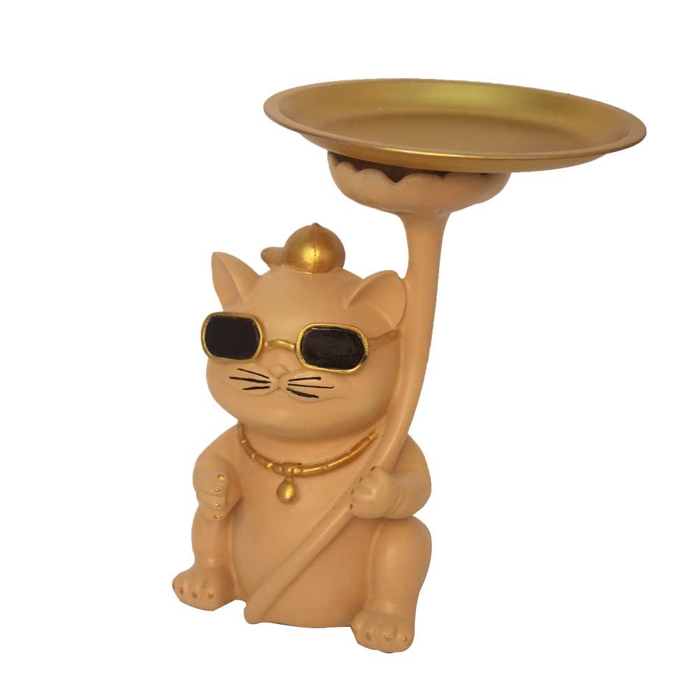 Handicraft Decorative Chatri Cat Statue 9 Inch ( 23 cm )