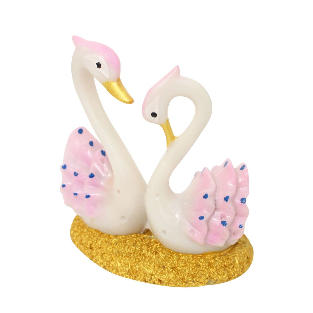 Home Decor Swan Pair Statue  7 Inch ( 18 cm )