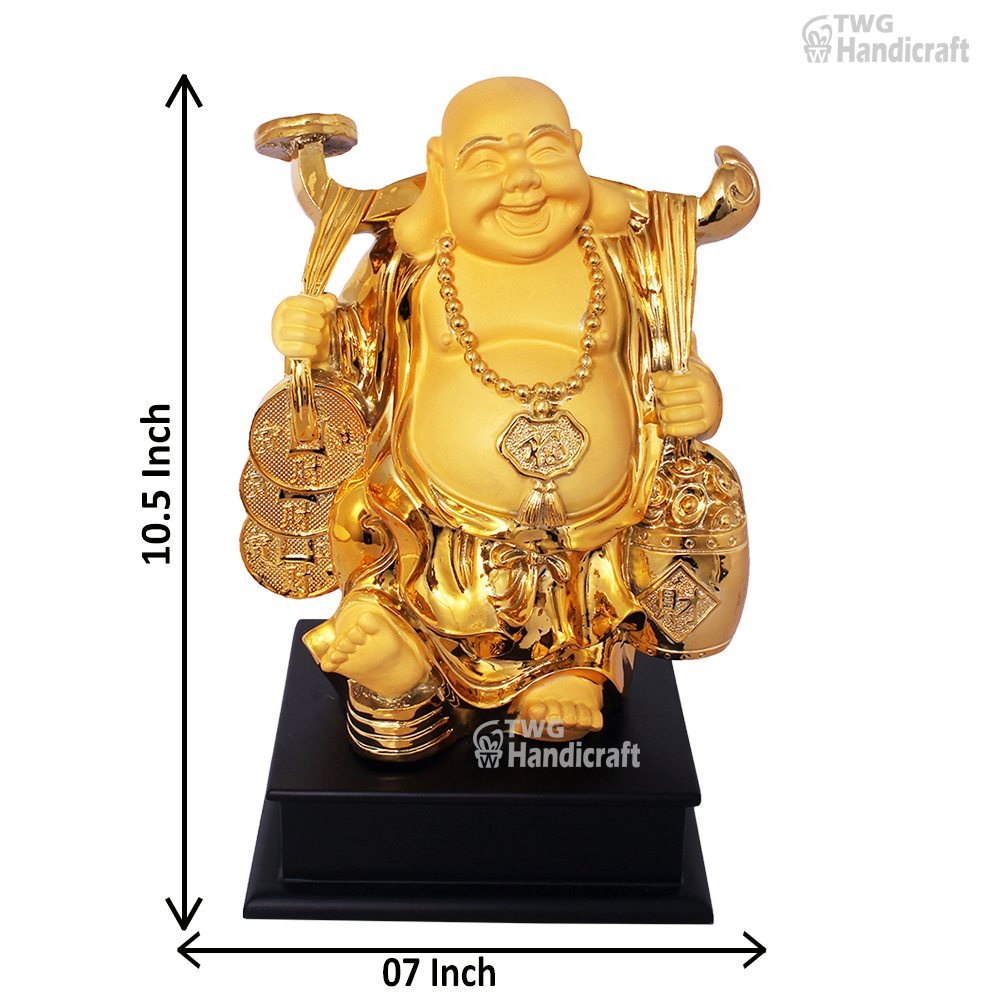 Laughing Buddha Statue Manufacturers in Delhi | Gold Plated Laughing B