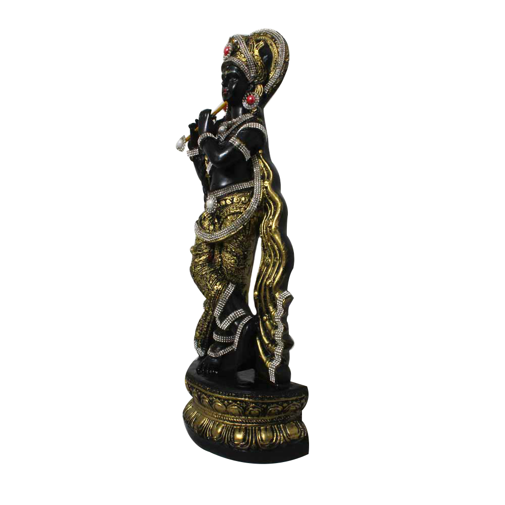 Jewellery Decorated Krishna Statue Idol 17.5 Inch