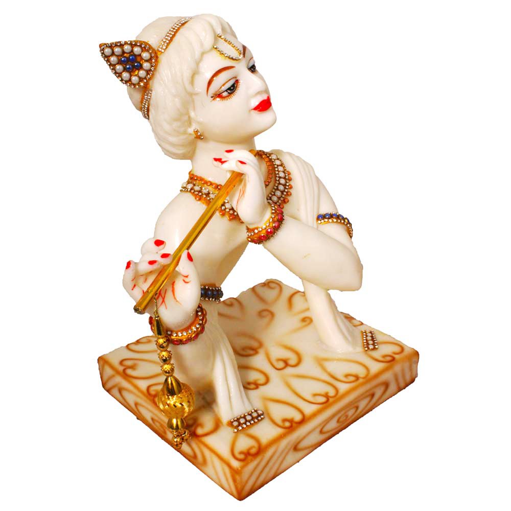 Marble Look Krishna Statue 11 Inch ( 28 cm )