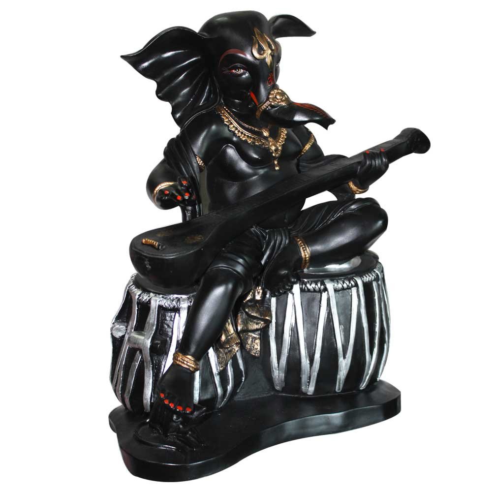 Jarkan Furnished Musical Ganesha Statue Murti 19 Inch ( 48.5 cm )