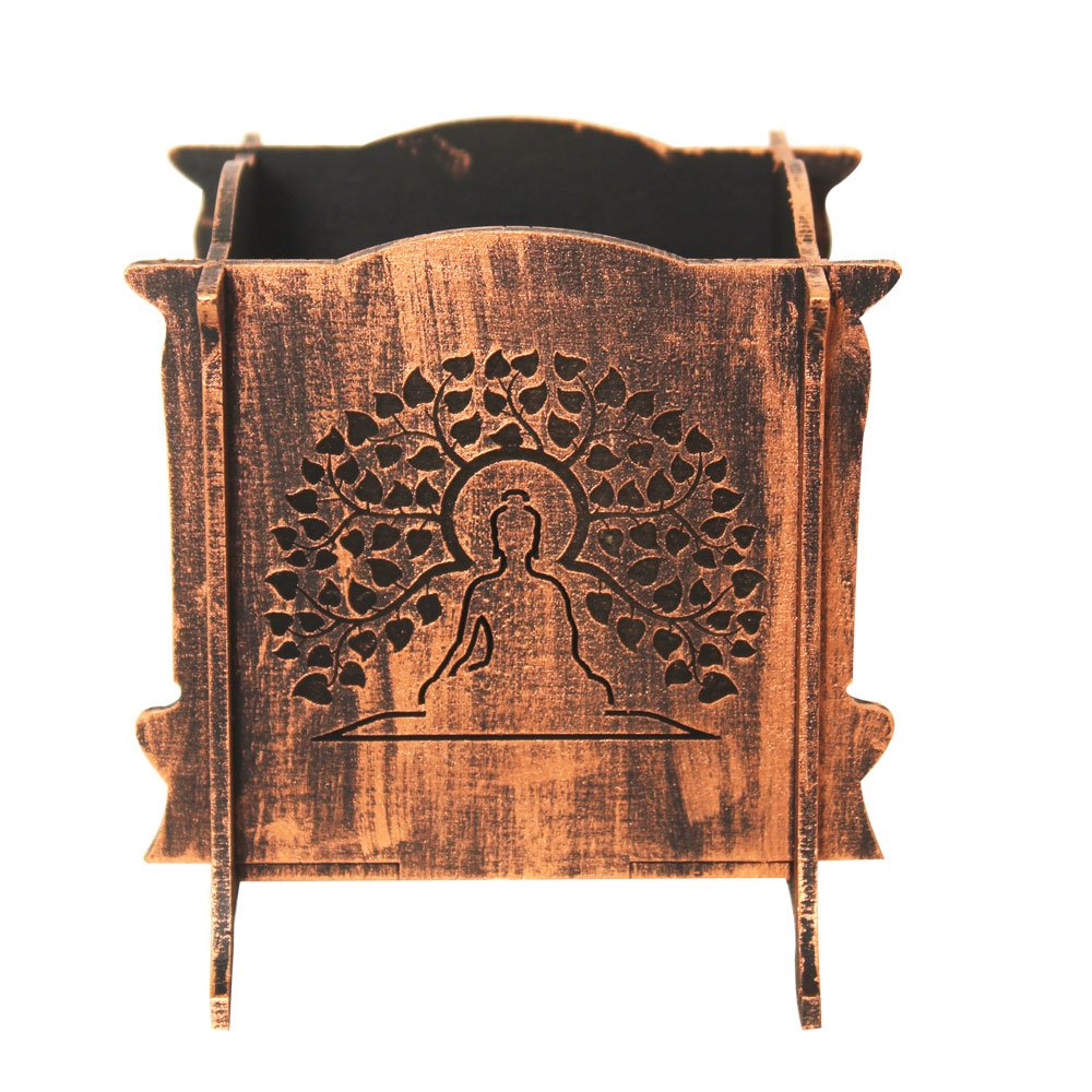 Buddha Tree Art Pen Stand Wooden Mdf 4 Inch ( 10.5 cm )