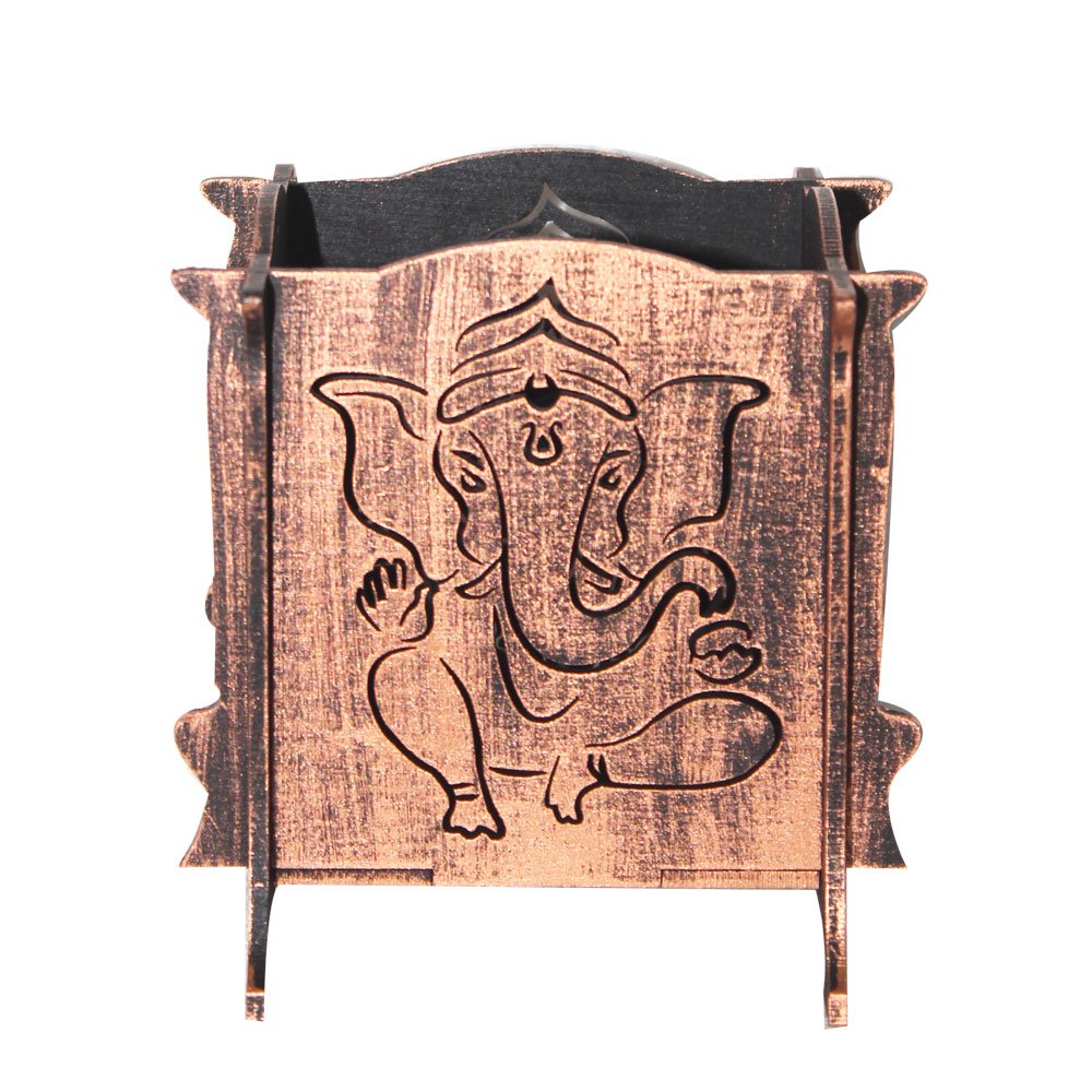 Handicraft Lord Ganesh Pen Stand Wooden Mdf 4 Inch ( 10.5 cm )