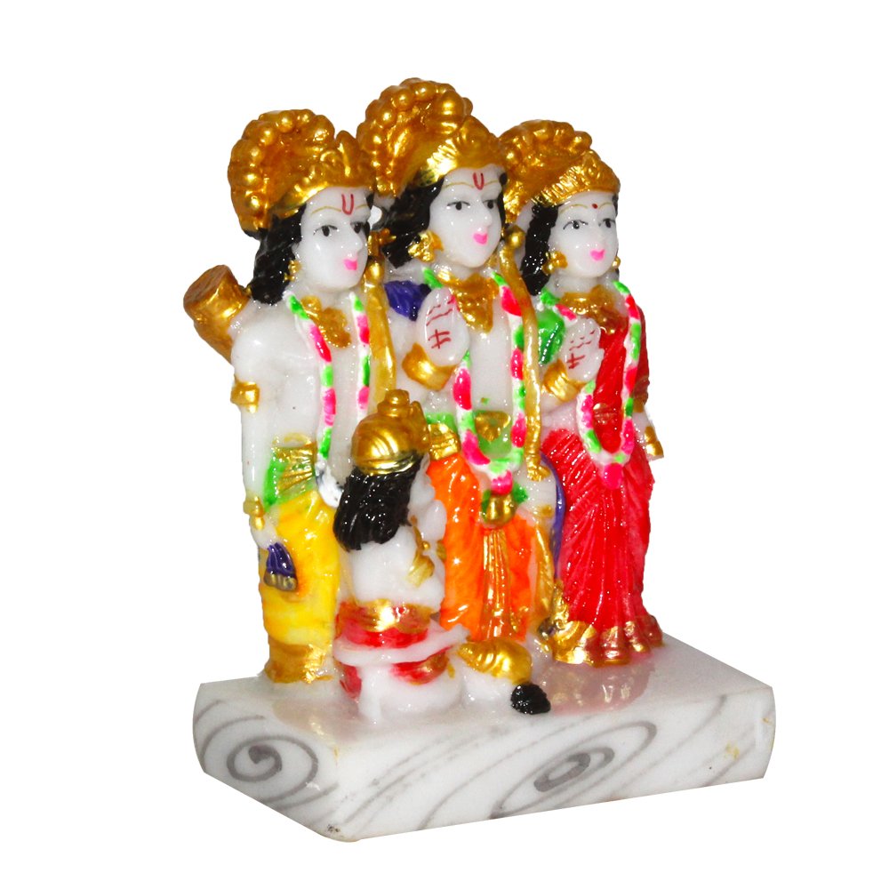 Hindu God Ram Darbar Idol 4.5 Inch ( 11.5 cm )