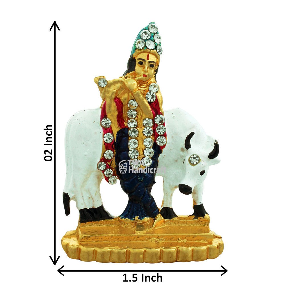 Metalic Lord Krishna Idol for Car Dashboard in Wholesale  | TWG Handicraft