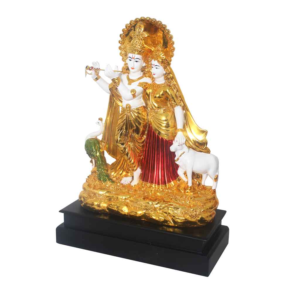 Gold Plated Radha Krishna Idol 20 Inch