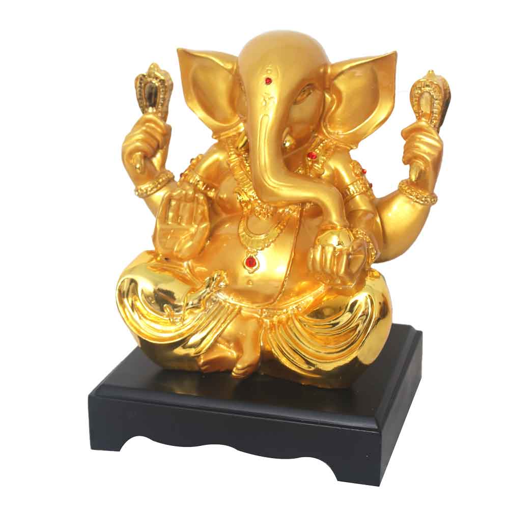 Gold Plated Lord Ganpati Idol 13 Inch