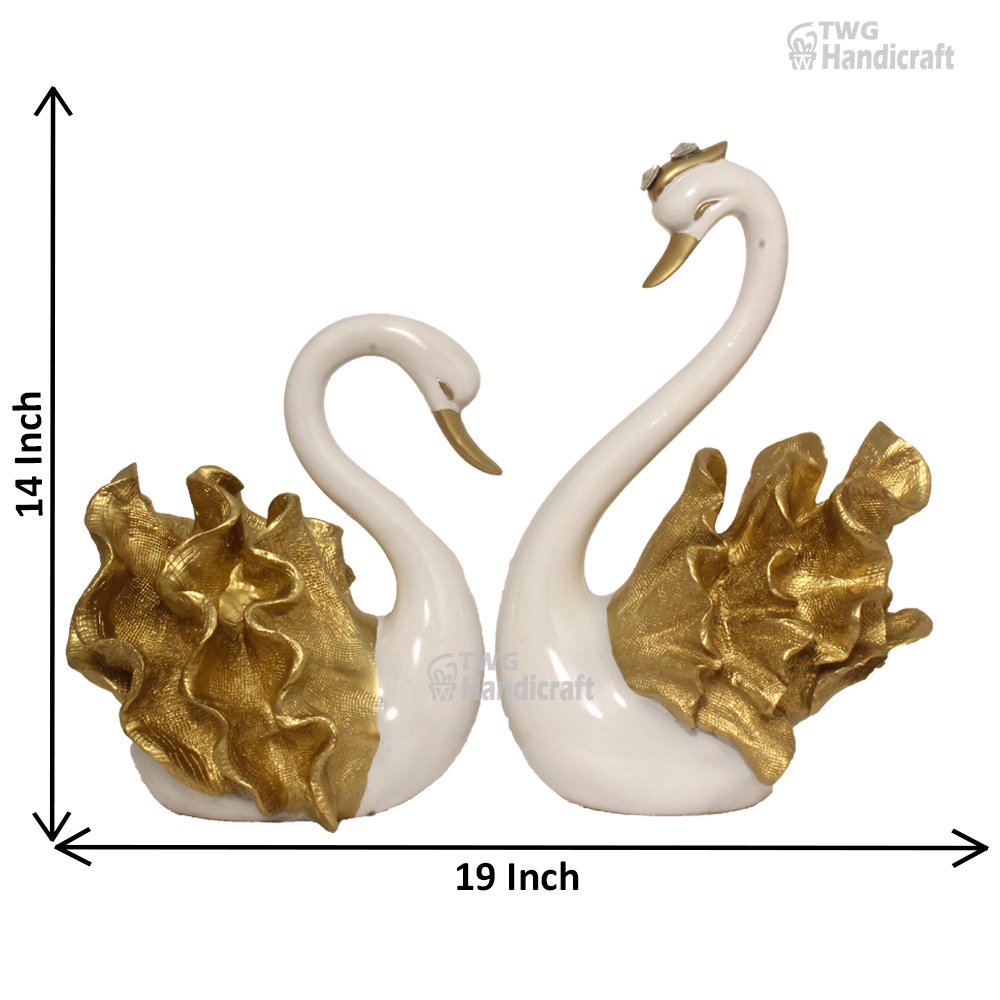 Feng Shui Swan Couple Statue Wholesale Supplier in India Home Decor Showpiece