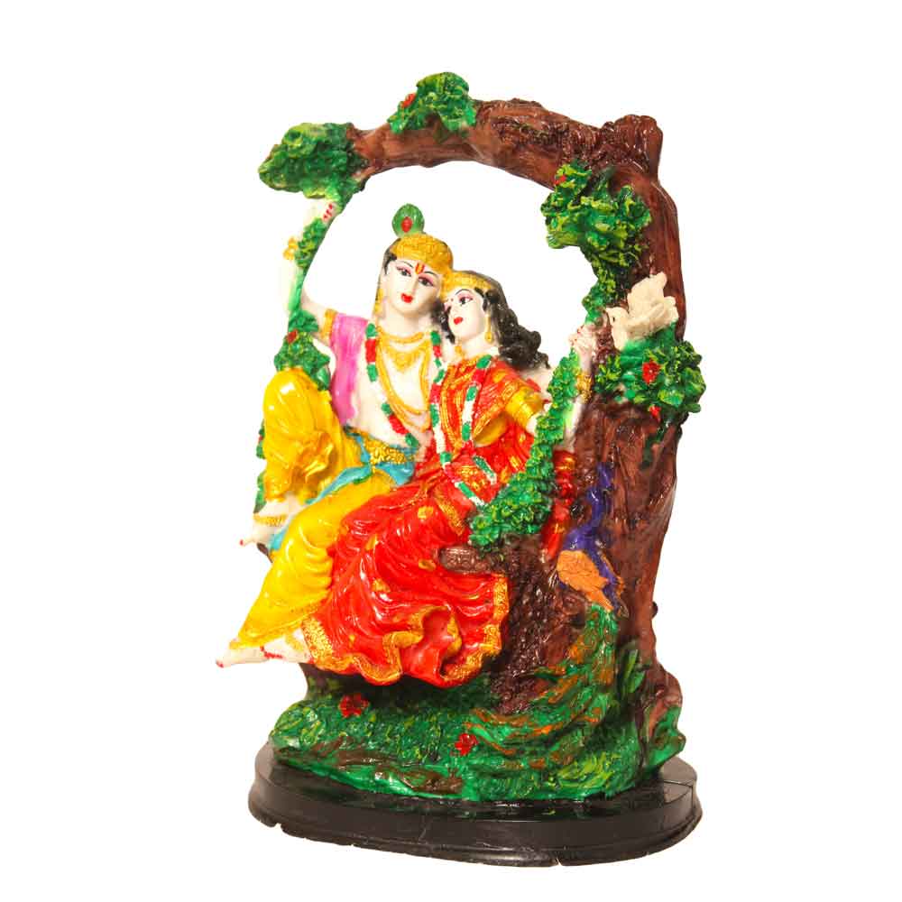 Swing Radha Krishna Statue God Figurine 12 Inch