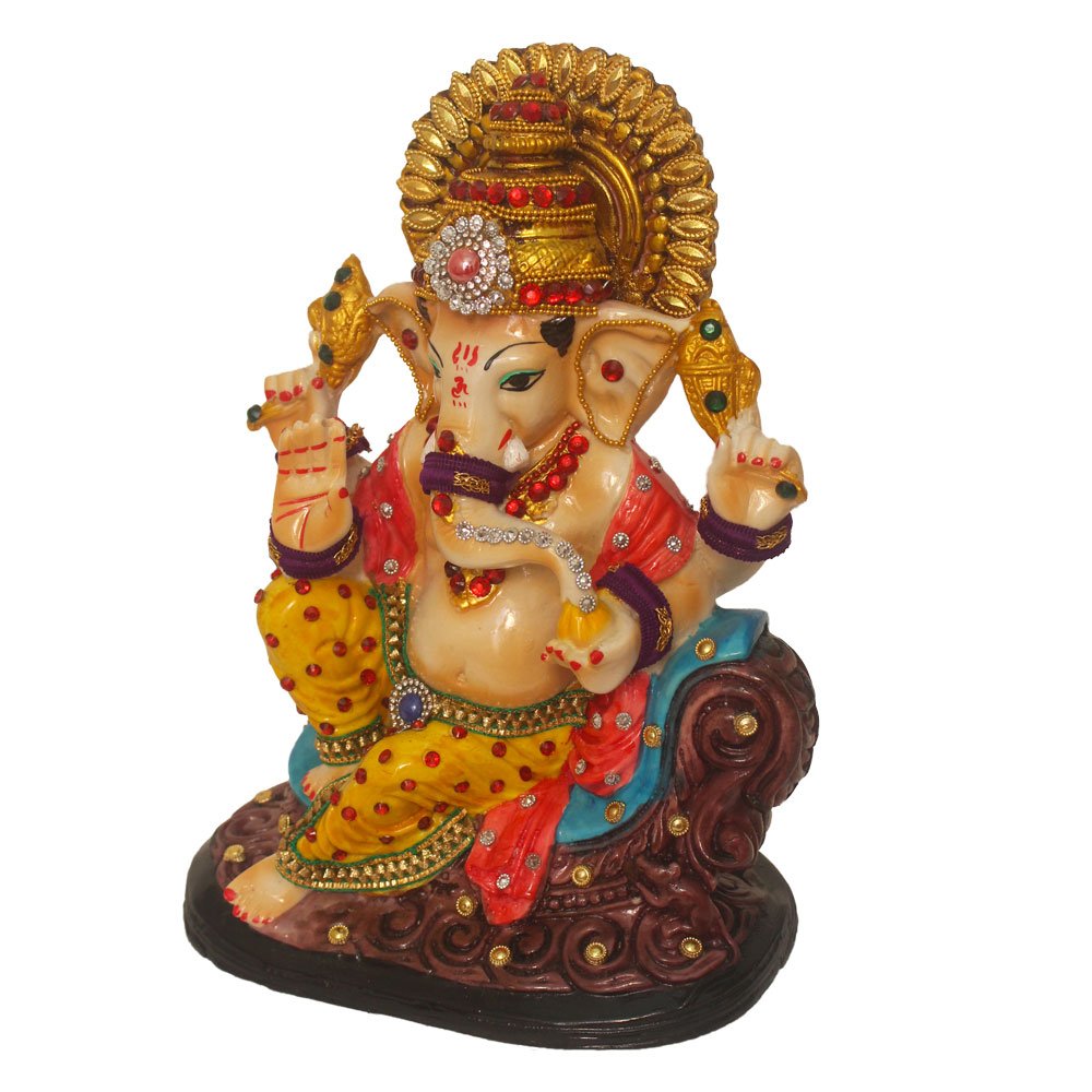 Lord Ganesha Idol Jewllery Decorated Statue 10 Inch ( 25.5 cm )