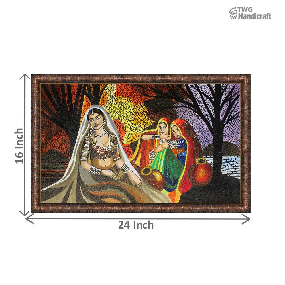 Handmade Paintings Manufacturers in Delhi Indian Trditional Acrylic Canvas Painting