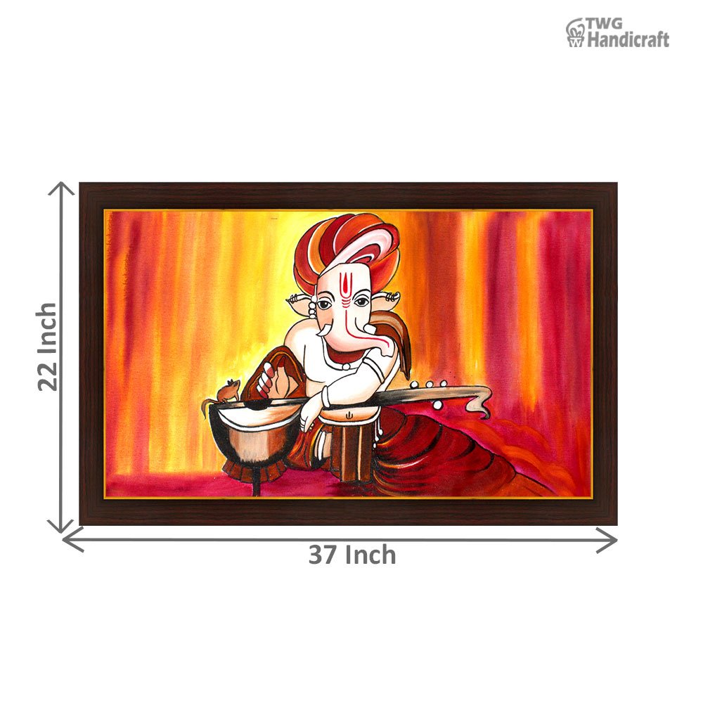 Ganesha Canvas Painting Manufacturers in Delhi Musical Ganesha Art Painting