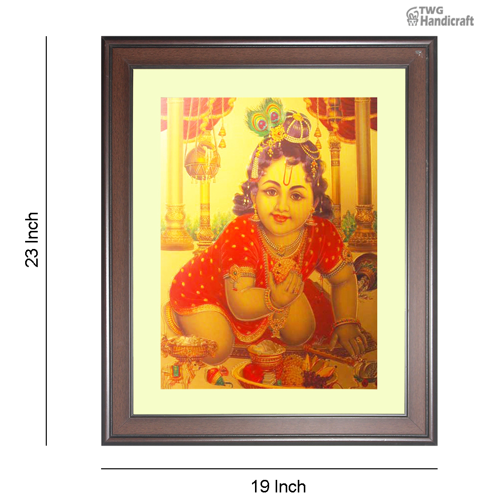 Manufacturer & Wholesale Supplier of Makhan Krishna 24K Golden Foil God Frame