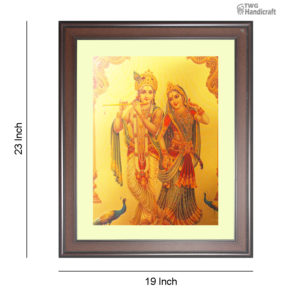 Manufacturer & Wholesale Supplier of Lord Radha Krishna 24K Golden Foil Photo Frame