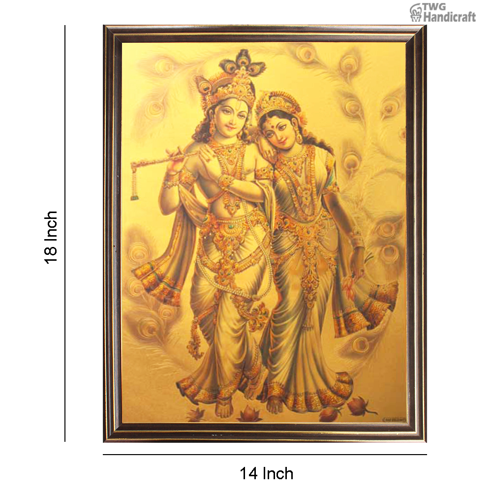 Manufacturer & Supplier of Lord Radha Krishna 24K Golden Foil Religious Frame