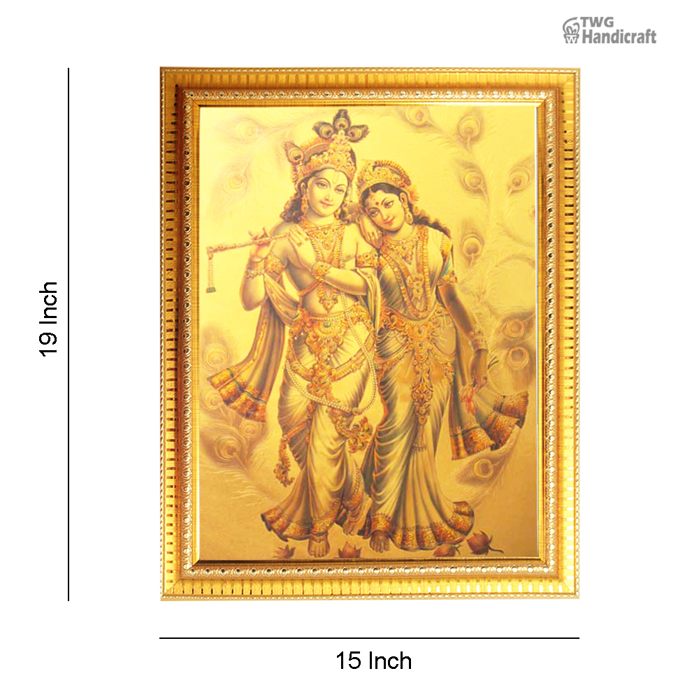 Manufacturer & Supplier of Lord Radha Krishna 24K Golden Foil Photo Frame