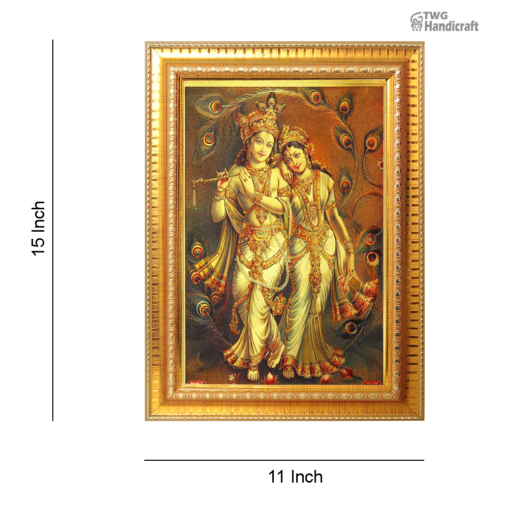 Manufacturer & Supplier of 24k Golden Foil Radha Krishna Photo Frames at Factory Rate