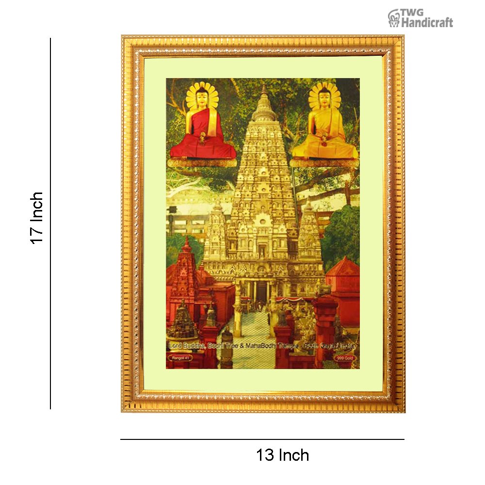 Manufacturer & Supplier of 24K Golden Foil Buddha Temple Photo Frame for Puja Mandir