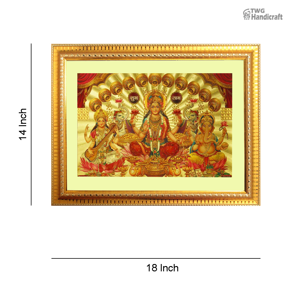 Manufacturer & Supplier of Golden Foil Laxmi Ganesh Saraswati Photo Frame