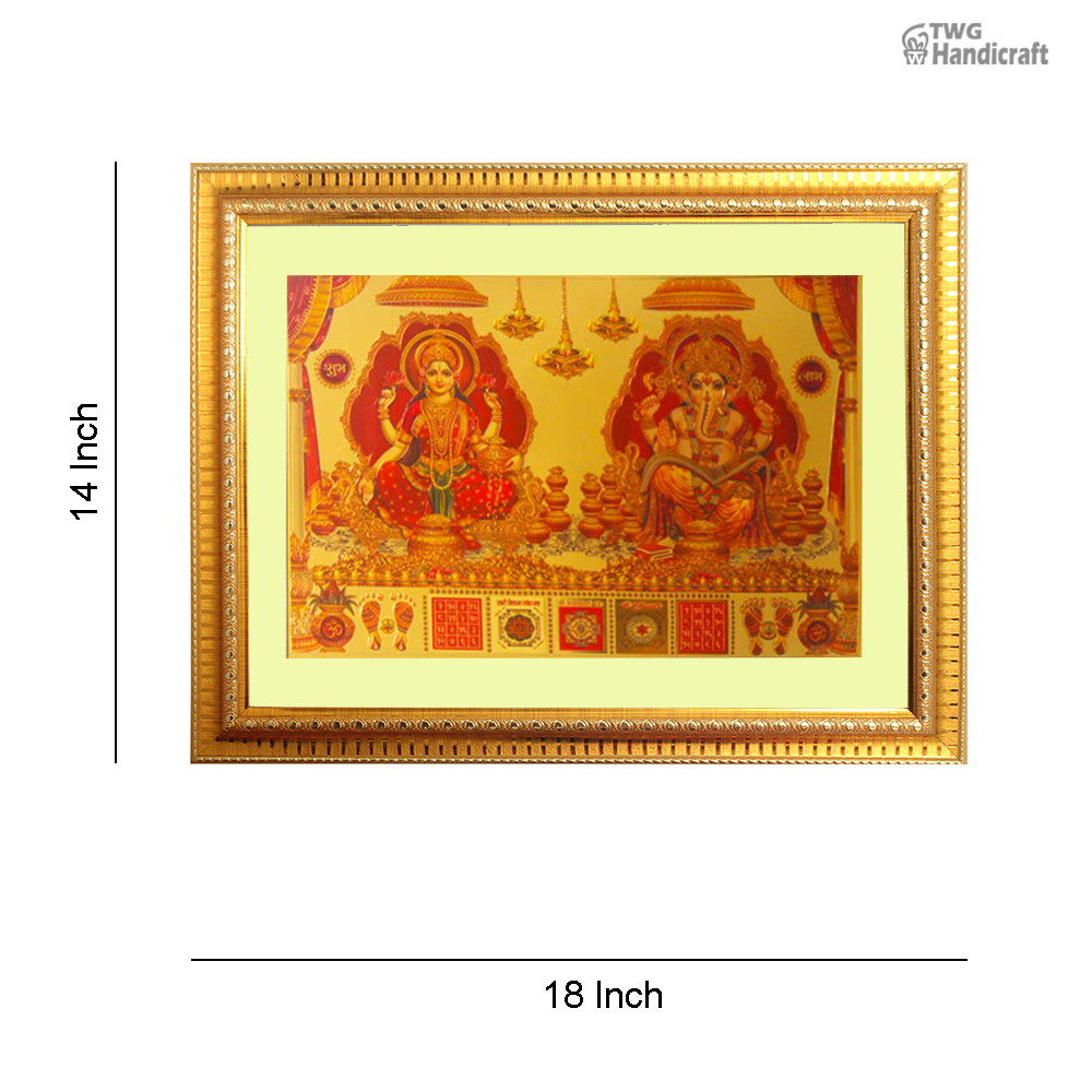 Manufacturer & Wholesale Supplier of 24K Golden Foil Laxmi Ganesh Yantra Frame