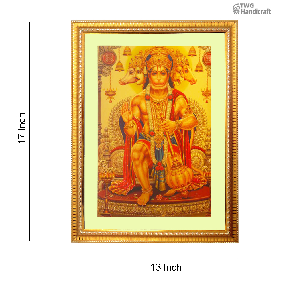 Manufacturer & Supplier of 24K Golden Foil Lord Panchmukhi Hanuman Photo Frame