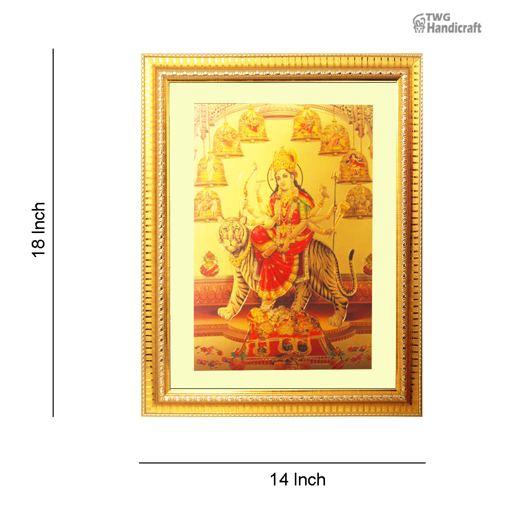 Manufacturer & Wholesale Supplier of 24K Golden Foil Nav Durga God Frame