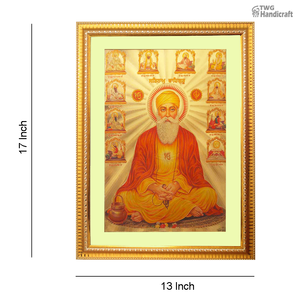 Manufacturer & Wholesaler of 24K Golden Foil Guru Nanak Ji Religious Frames