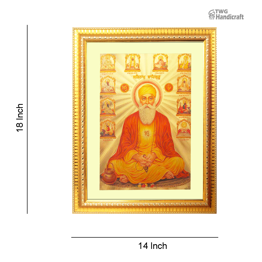 Manufacturer & Wholesale Supplier of 24K Golden Foil Guru Nanak Ji Religious Frame