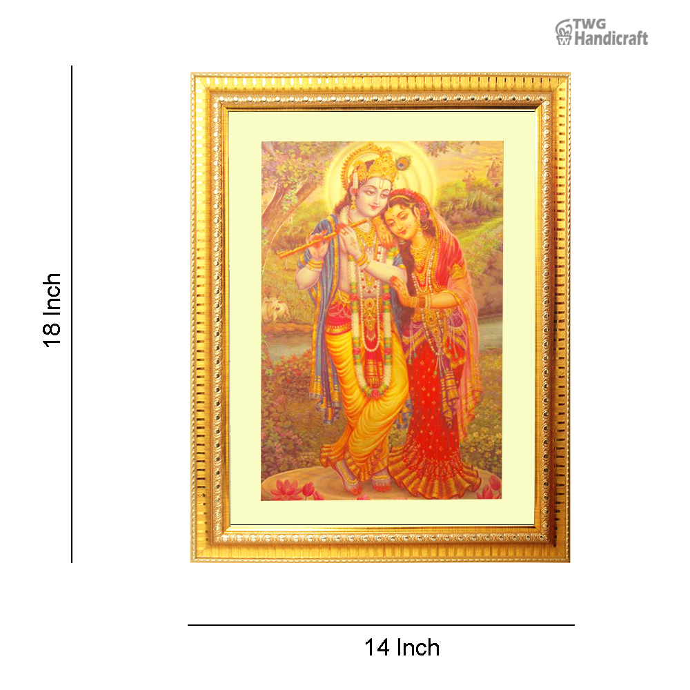 Manufacturer & Wholesale Supplier of 24K Golden Foil Lord Radha Krishna Religious Frame