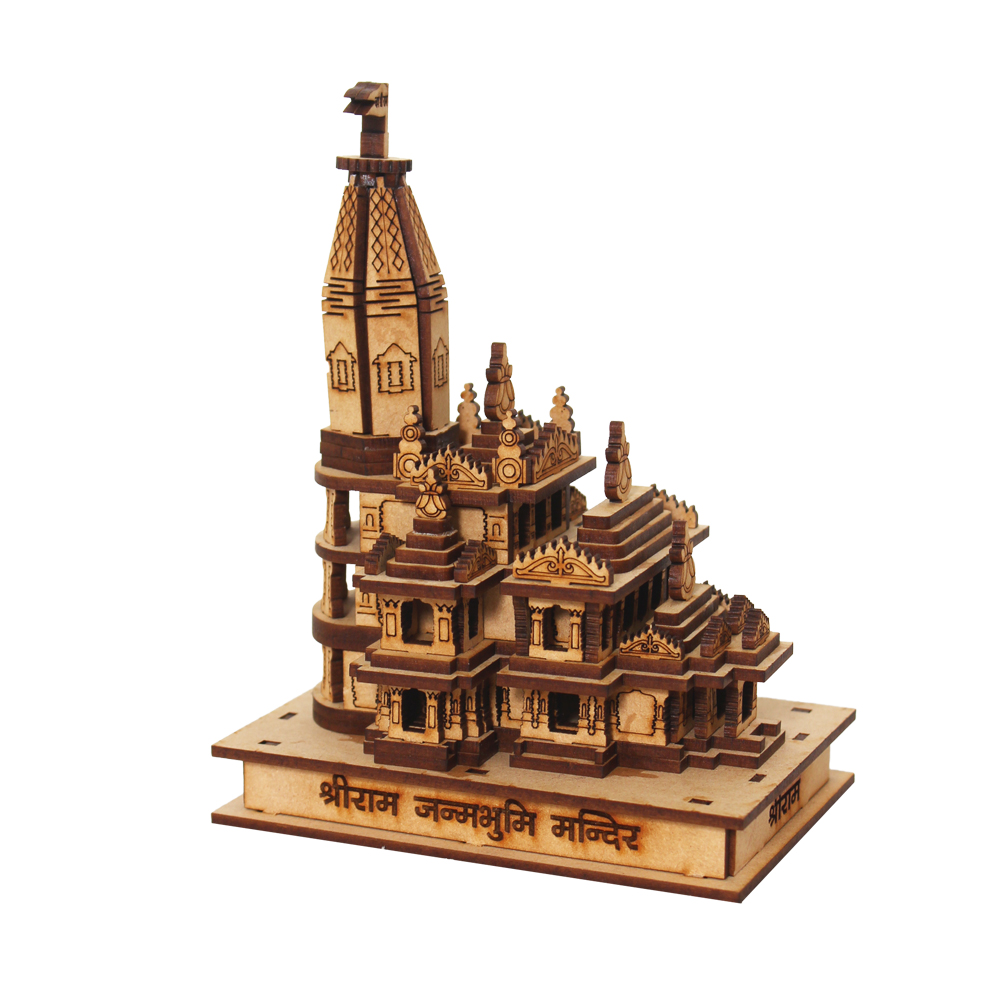 Ram Mandir Model Wooden Souvenir 6 Inch