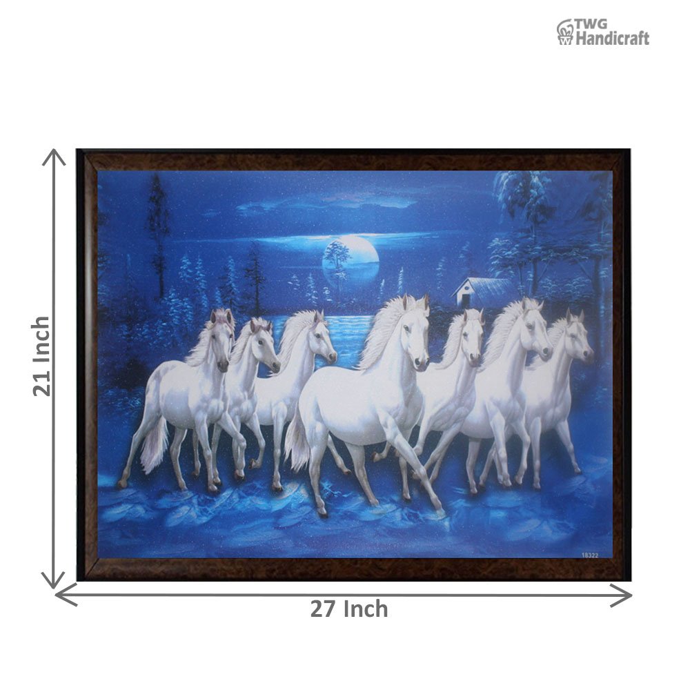 Animal Paintings Manufacturers in India Running Seven Horse Paintings